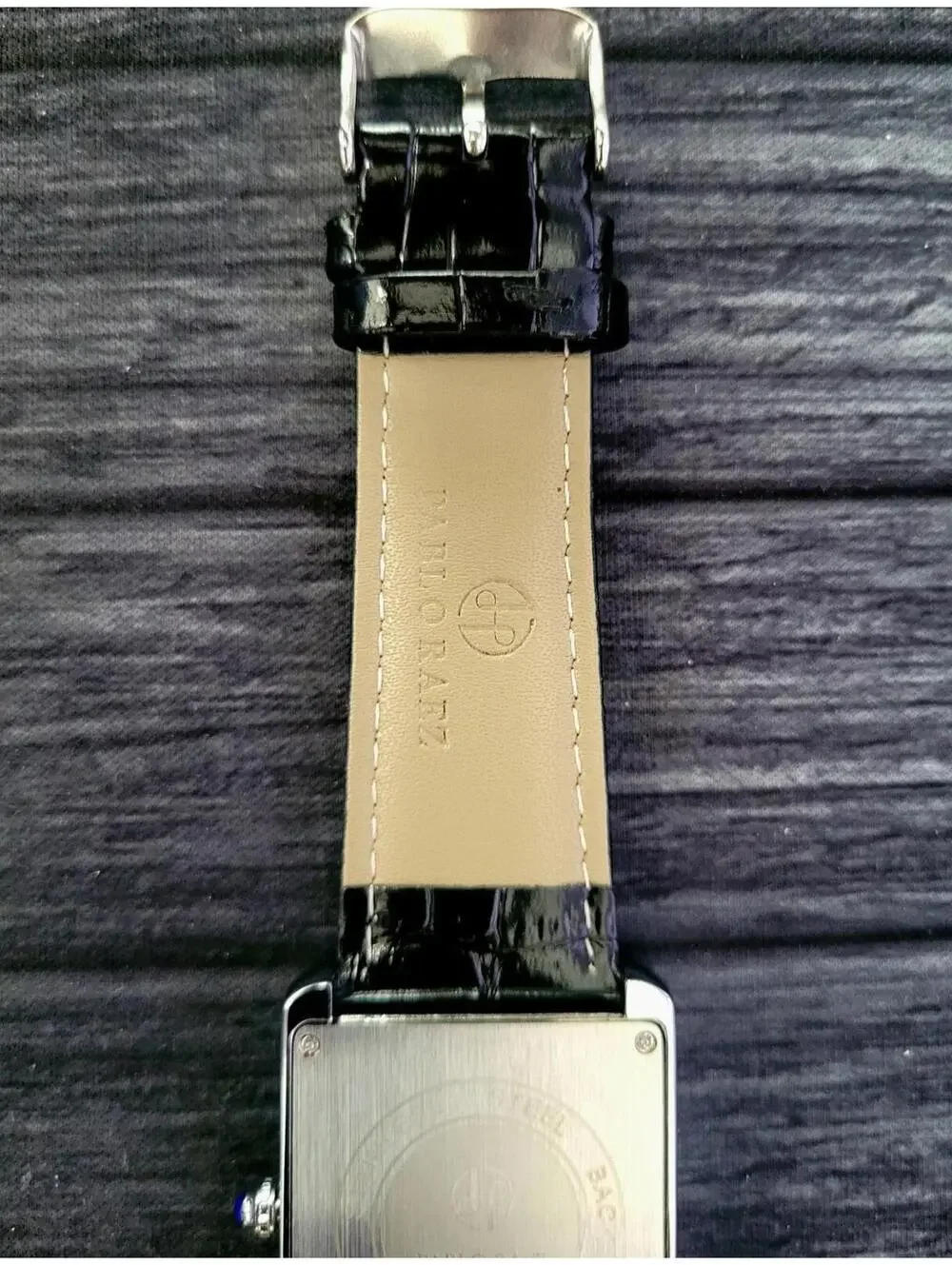 Pablo‎ Raez Mens Silver Tank Swiss Style Watch 40mm Large